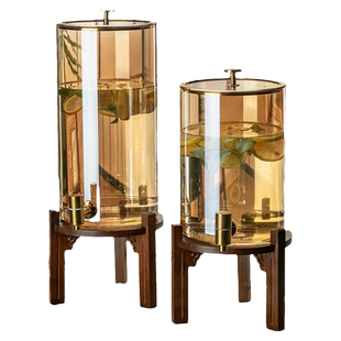 冷水壶玻璃耐高温家用带龙头大容量凉水壶果汁饮料桶水果柠檬茶桶