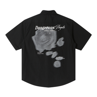 Dangerouspeople薛之谦dsp玫瑰印花短袖衬衫夏季潮牌户外百搭衬衣