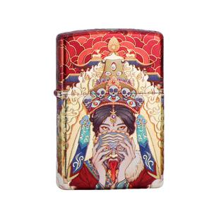 zippo打火机正品扎基拉姆官方盔甲鎏银烫金财神生日礼物送男友