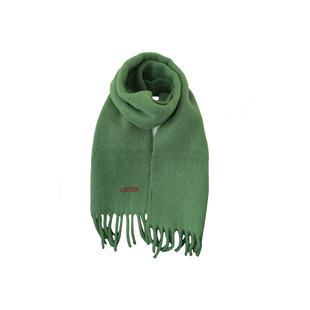 滨田朝光同款绿色仿羊绒围巾女冬季2025新款含羊毛马海毛保暖围脖