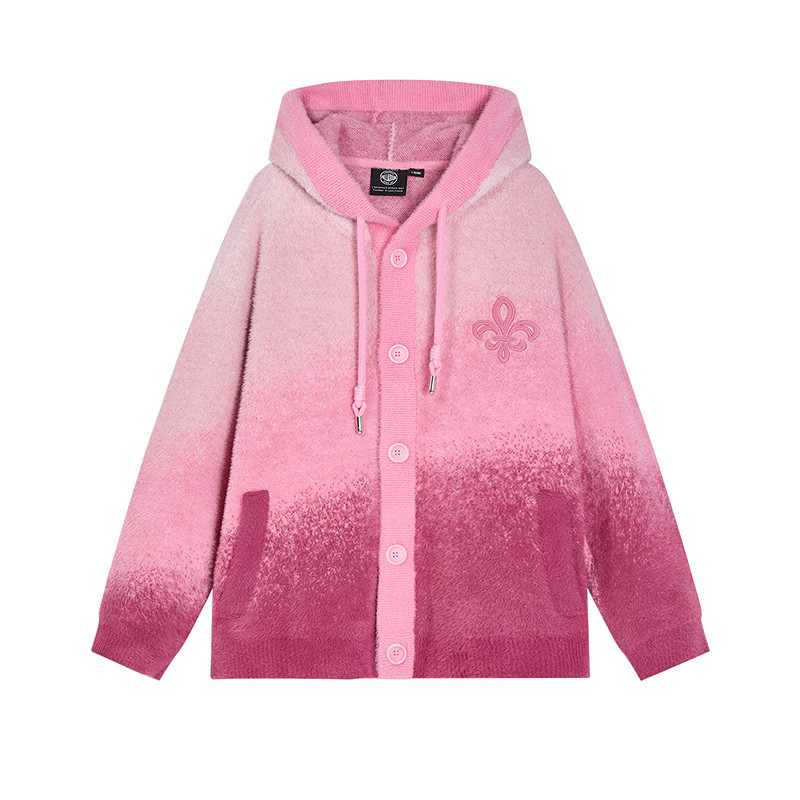 PALLADIUM帕拉丁上装男女同款连帽保暖绒感开襟毛衫1012930