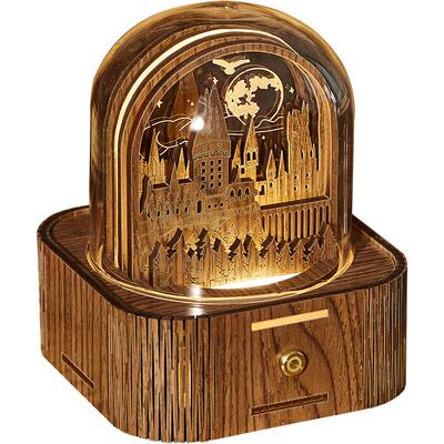 哈利波特水晶球音乐盒木质八音盒儿童小女童女孩女生生日礼物摆件