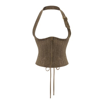 4muggle毛呢阔腿裤背心马甲套装