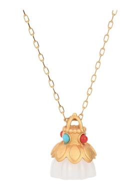 宫廷汉服复古法镀金仿和田玉莲蓬项链国风旗袍长辈送妈妈生日礼物