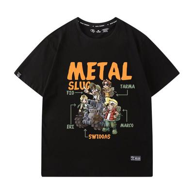 t恤男ins潮流抖音 童年经典街机游戏Metal Slug合金弹头男纯棉t恤