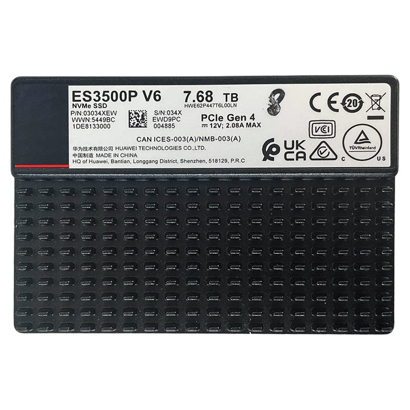 全新Huawei/华为ES3500P V6 7.68T U.2 PCIE4.0企业级固态硬盘SSD
