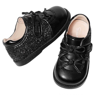 斯纳菲女童皮鞋水晶公主鞋2026春秋新款儿童银色软底防滑宝宝单鞋