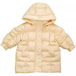 法国Uamtor女小童冬季加厚中长款羽绒服韩版90白鸭绒儿童羽绒外套