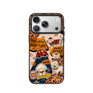 benefit复古豹纹拼贴小狗适用于iphone17promax苹果16PRO晶盾磁吸手机壳15新款13套14冰川纹12防摔彩色边框