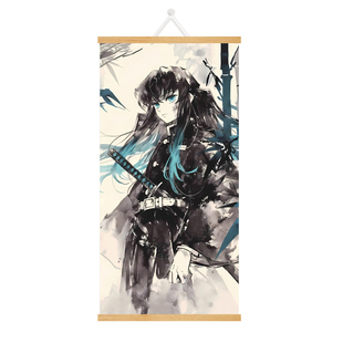 鬼灭之刃二次元海报挂画灶门炭治郎祢豆子富冈义勇时透无一郎墙画