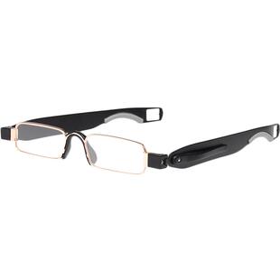 天然水晶老花镜男高清老光镜超轻便捷老人眼镜女可360度旋转折叠