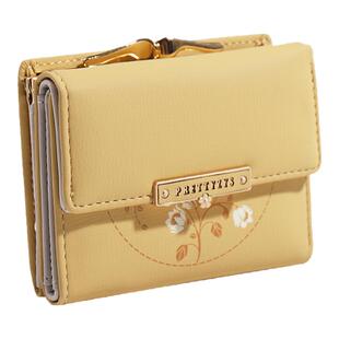 女士钱包2026韩版新款印花女短款夹子零钱包三折百搭女款学生钱夹