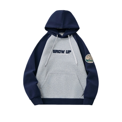 徽章美式休闲连帽套头卫衣