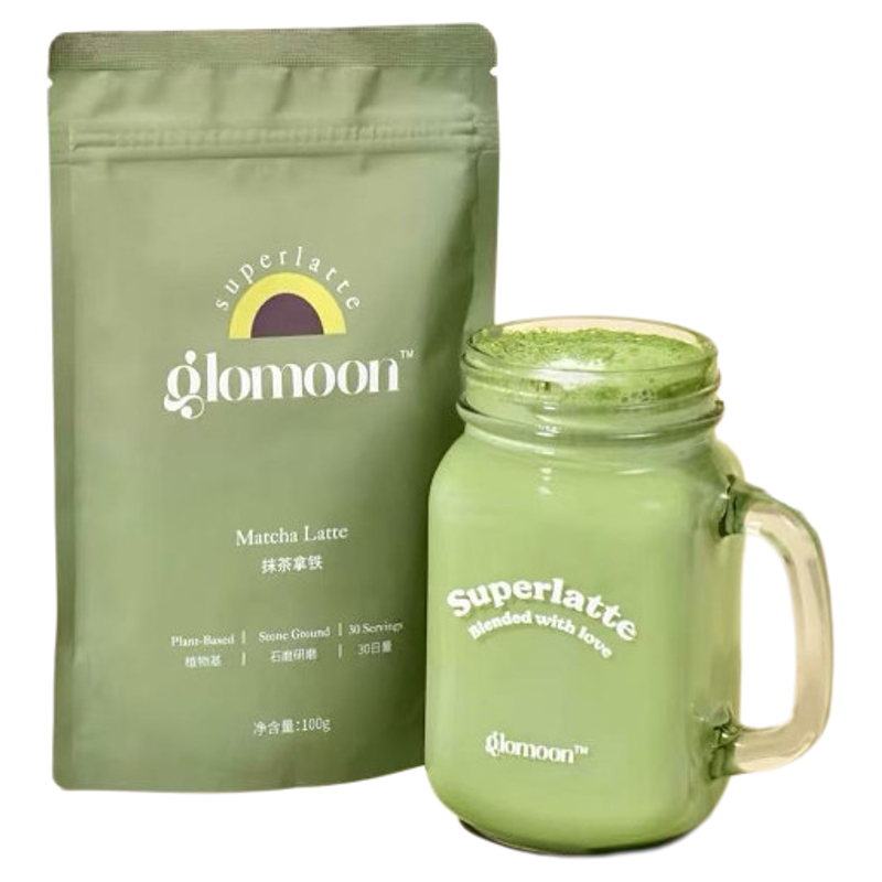 Glomoon椰香抹茶拿铁健身无咖啡因宇治抹茶粉超级食物粉代餐奶昔