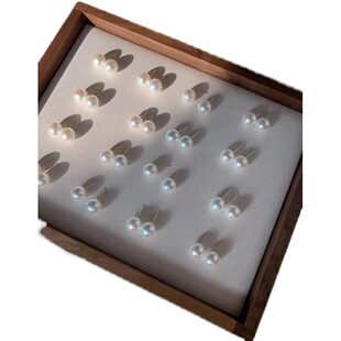 juice accessory  fever同款银针正圆强光复古港风气质大珍珠耳钉