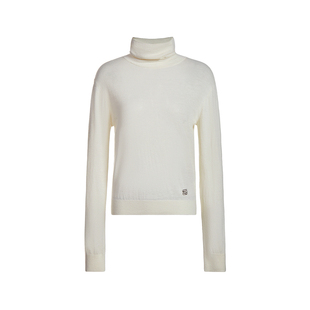 ochirly欧时力 高领羊毛毛衣女2024新款早春宽松金银丝轻薄气质