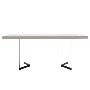 悬浮岩板餐桌岛台钢化玻璃客厅长条桌轻奢高级小户型家用白色桌子