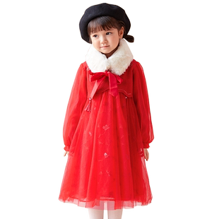 巴拉巴拉童装儿童连衣裙女童春秋装小童宝宝国风演出裙网纱裙公主