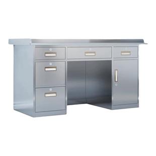 304不锈钢加厚办公桌车间工作台带抽屉医疗实验室操作台电脑桌