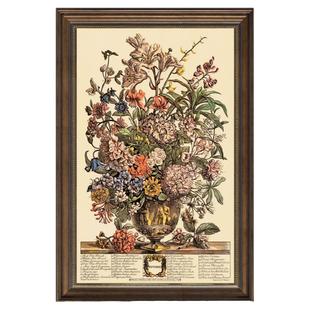 美式挂画莫里斯幸福树玄关装饰画餐厅壁画高级感欧式复古油画花卉