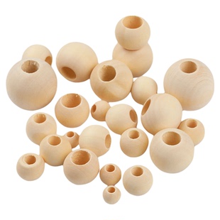 大孔木珠禾木散珠流苏包包配饰DIY饰品配件天然原木色串珠材料