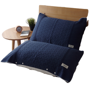 魔术枕套枕巾一对装纯棉纱布按扣固定防滑脱落全棉成人情侣枕头巾