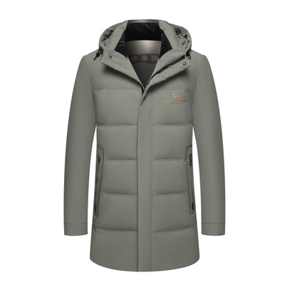 皮尔卡丹中青年男士羽绒服中长款