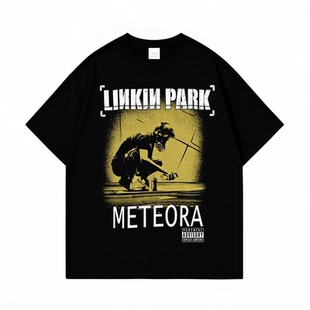 欧美林肯公园linkin park乐队摇滚周边印花男女纯棉T恤宽松短袖夏