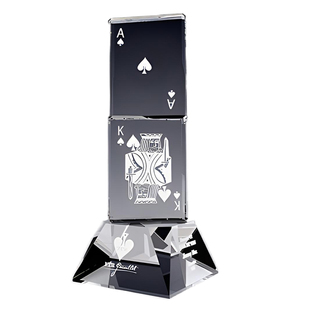 新品扑克桥牌比赛水晶奖杯奖牌桥牌比赛冠亚季军专业定制免费刻字