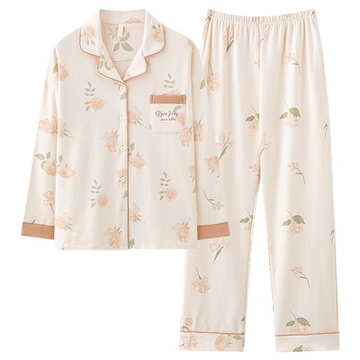 【浪莎】官方正品纯棉长袖睡衣女