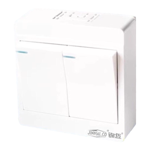 锦迈明装开关面板一开单/双控开关带家用超薄明线盒二开34567多开