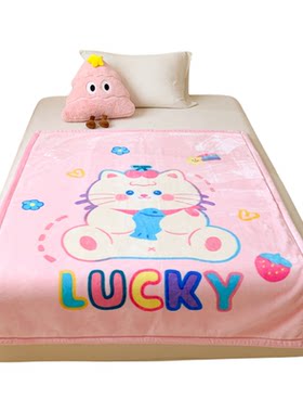 幼儿园加厚拉舍尔午睡毛毯四季