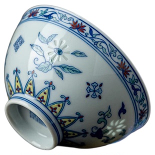 富玉窑官方陶瓷景德镇茶杯中式斗彩青花缠枝玲珑主人杯单杯送礼品