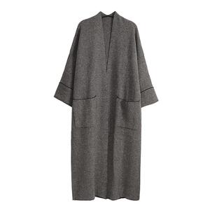 APCSHOP女士人字纹羊绒大衣外套