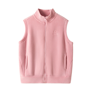 奥利绒马甲女新款2025秋冬款加绒背心无袖保暖坎肩外穿妈妈抓绒衣
