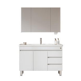 顾家家居卫生间浴室柜组合落地式现代简约陶瓷一体盆洗漱台卫浴柜