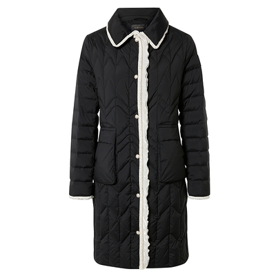 【商场同款】Lakoradior拉珂蒂气质秋冬新款香风撞色珍珠扣羽绒服