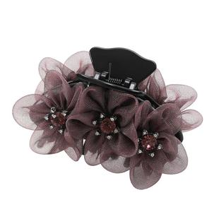 发夹后脑勺抓夹大号盘发马尾夹子妈妈发卡花朵时尚发抓盘发器爪子