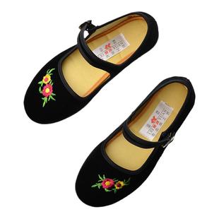 老北京布鞋女童鞋舞蹈鞋绣花鞋民族风古装表演鞋黑布鞋红色女童鞋