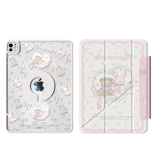 适用iPadair7保护壳2026新款8磁吸拆分苹果平板保护套ipad11第10代9air6/5/4旋转pro11寸13防摔mini7防弯可爱