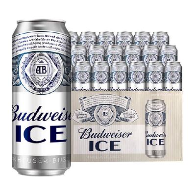 百威冰啤酒顺滑清爽500ml*18听