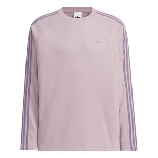 苏翊鸣同款简约华夫格运动长袖T恤男装秋季adidas阿迪达斯三叶草