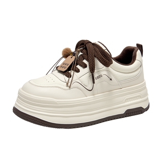 戈美其厚底小白鞋商场同款休闲运动鞋增高板鞋加绒系带面包鞋女鞋