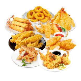 日式油炸小食组合天妇罗虾鳕鱼排蟹柳鱿鱼圈速冻裹粉油炸虾半成品