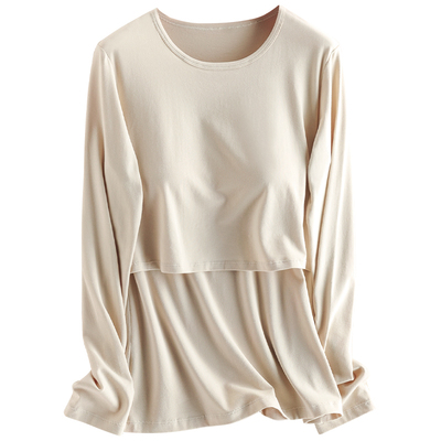 哺乳秋衣上衣t恤纯棉长袖睡衣