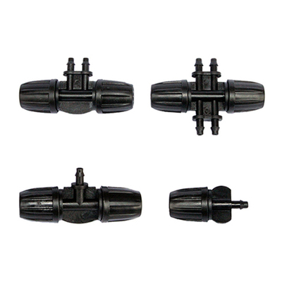 微喷活接锁扣变异径六通9/12毛管