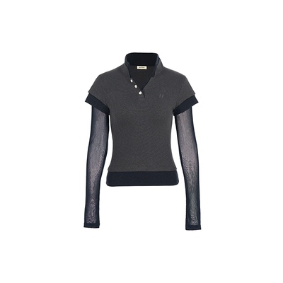 Howwell 25AW 证件式假三件叠穿结构 翻领设计感休闲上衣