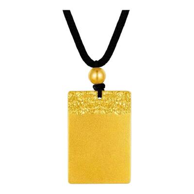 古法金包银祥云无事牌吊坠平安方牌挂坠项链男女同款送情人礼物