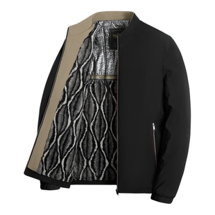 新款爸爸加绒外套秋冬季中年男士夹克加厚保暖中老年秋冬装棉衣服