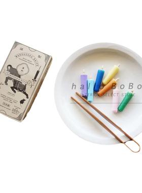 【王波波的杂货铺】日本大与天然手工日式米糠彩色小蜡烛烛台